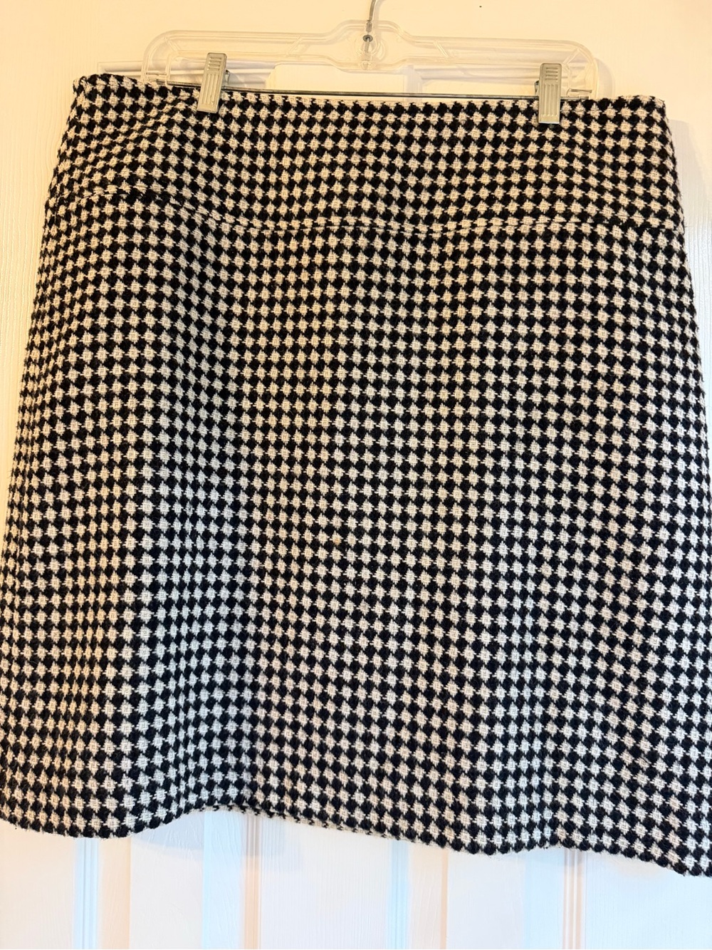 Talbots Black and White Geometric A-Line Skirt